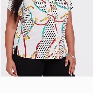 Polka Dot Chain Print Blouse